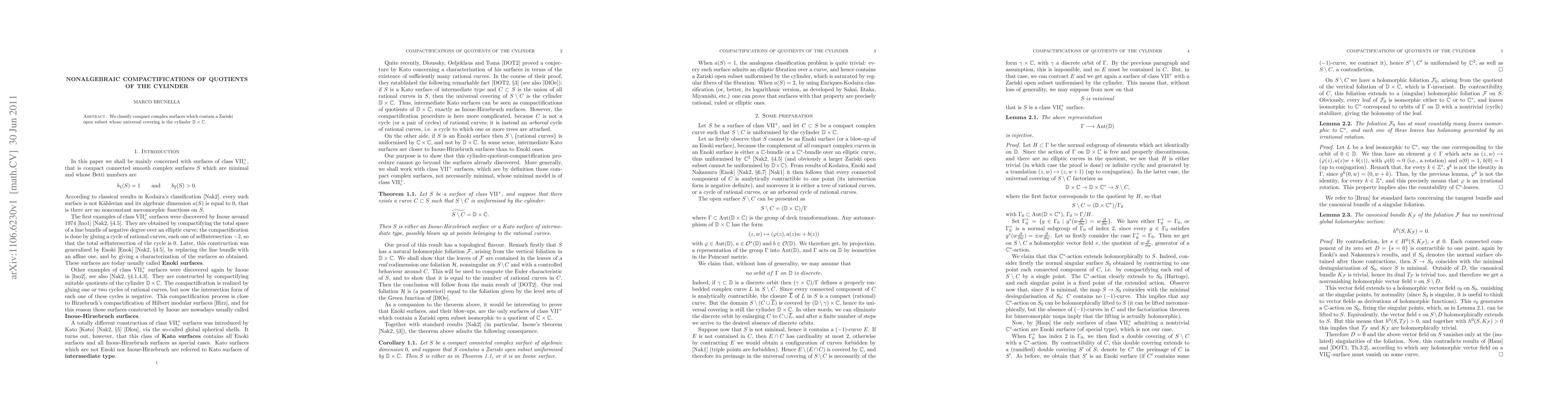 Thumbnail for Nonalgebraic compactifications of quotients of the cylinder