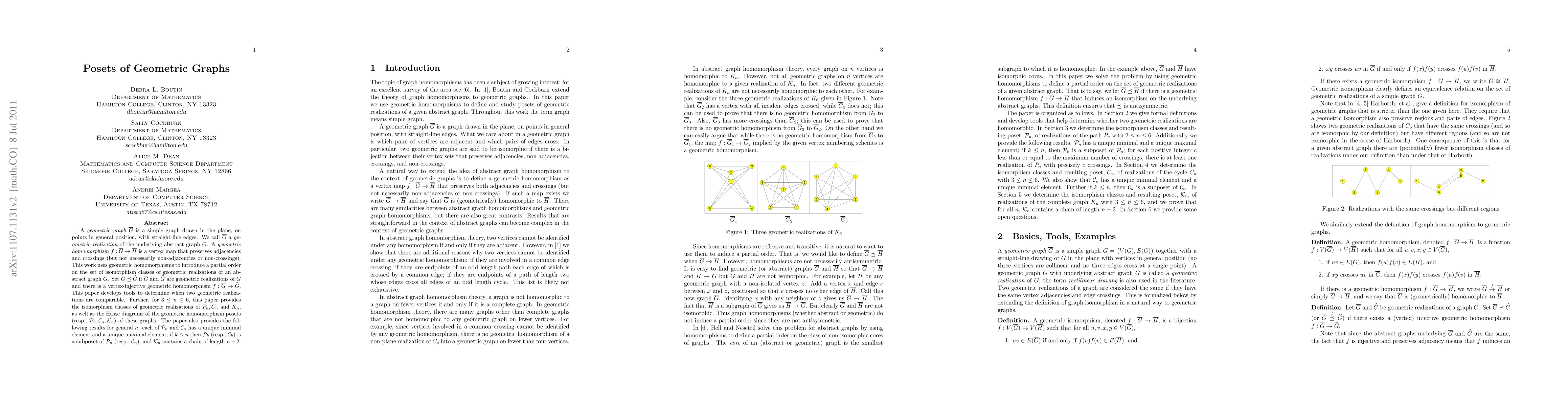 Thumbnail for Posets of Geometric Graphs