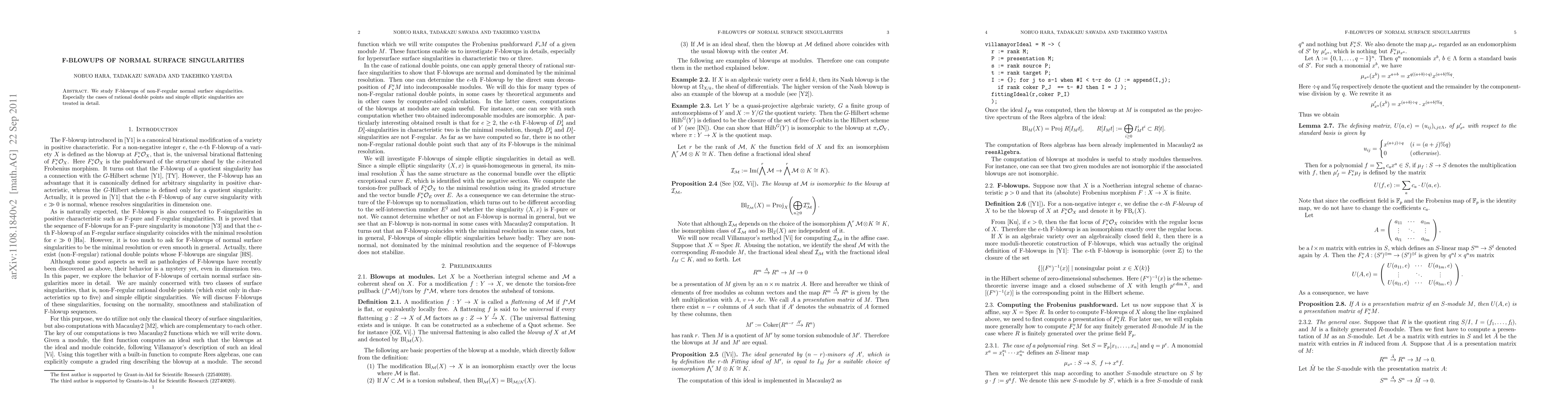 Thumbnail for F-blowups of normal surface singularities