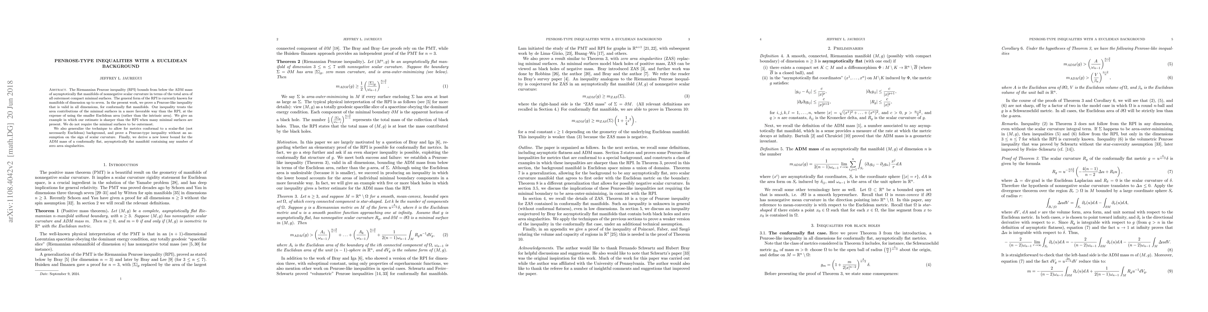 Thumbnail for Penrose-type inequalities with a Euclidean background