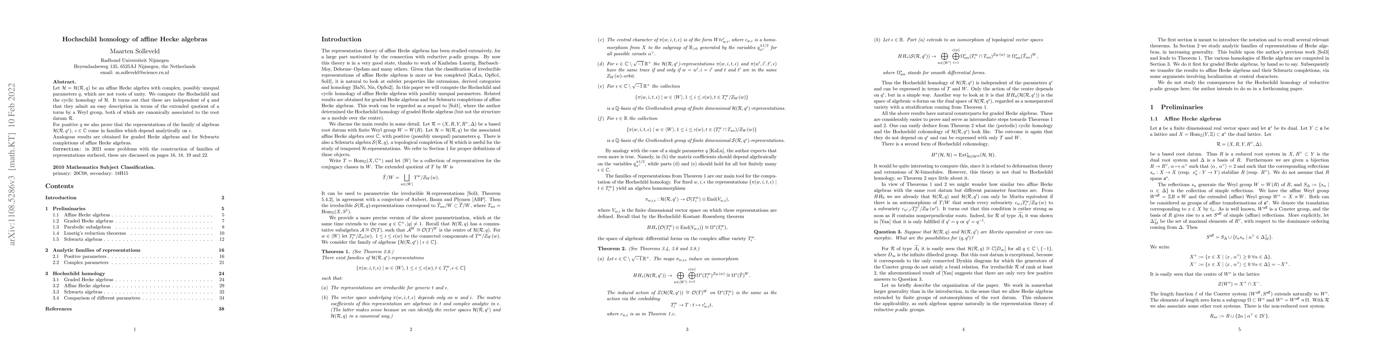 Thumbnail for Hochschild homology of affine Hecke algebras