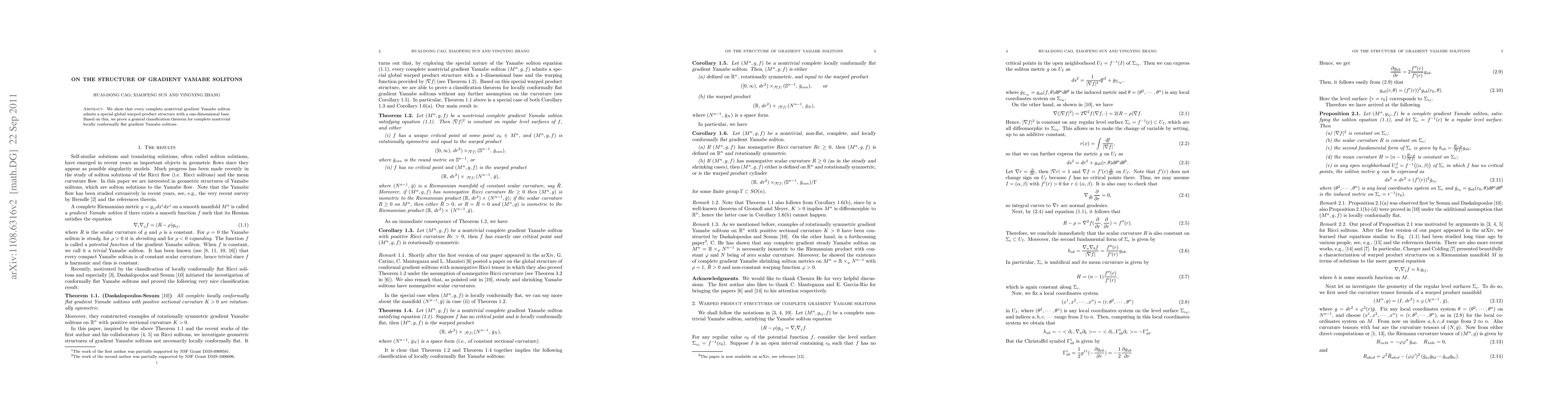 Thumbnail for On the structure of gradient Yamabe solitons