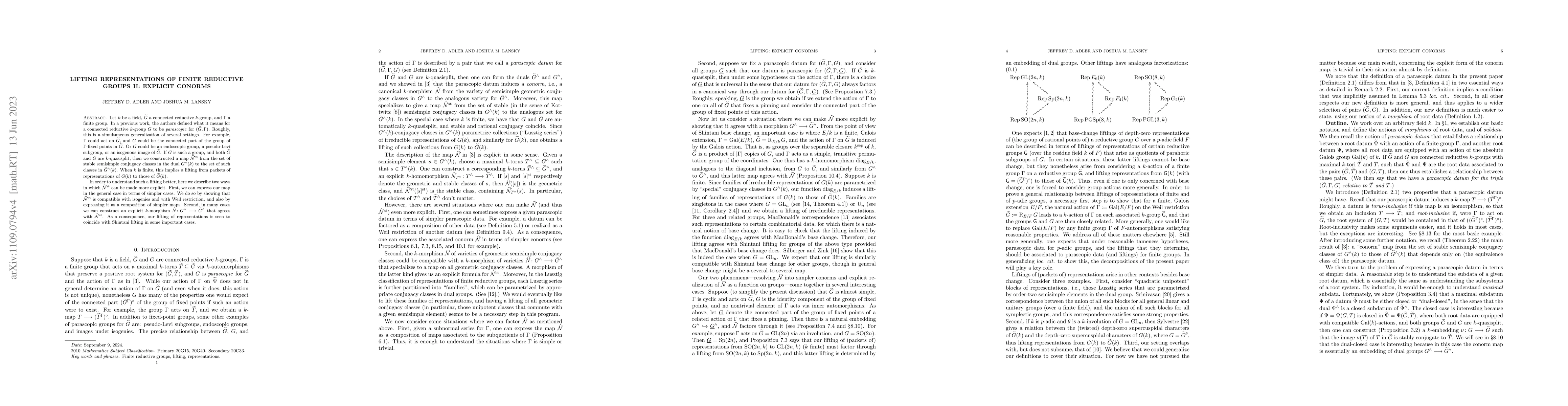 Thumbnail for Lifting representations of finite reductive groups II: Explicit conorms