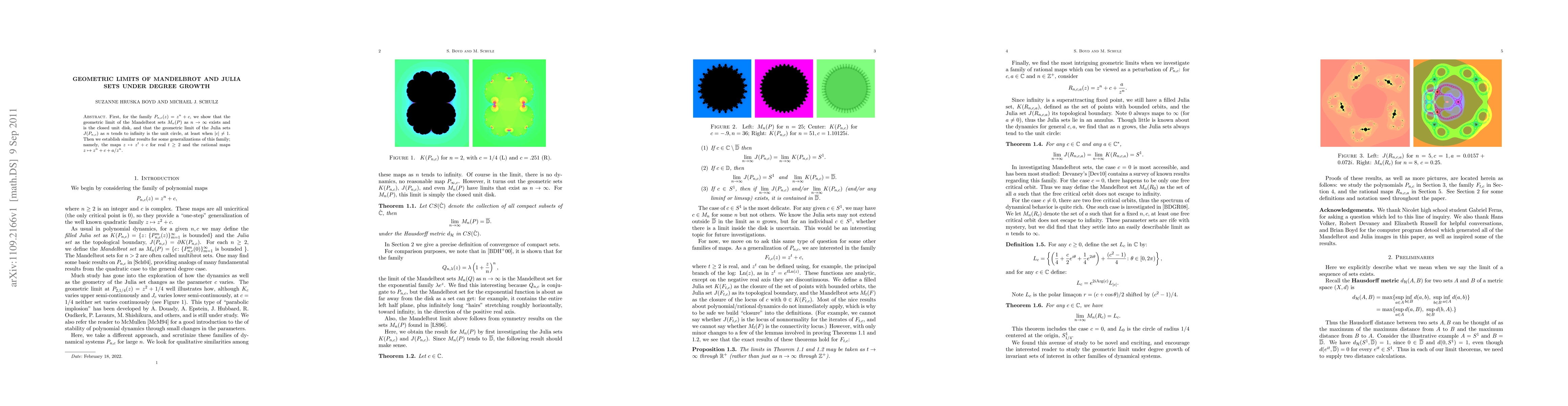 Thumbnail for Geometric limits of Mandelbrot and Julia sets under degree growth