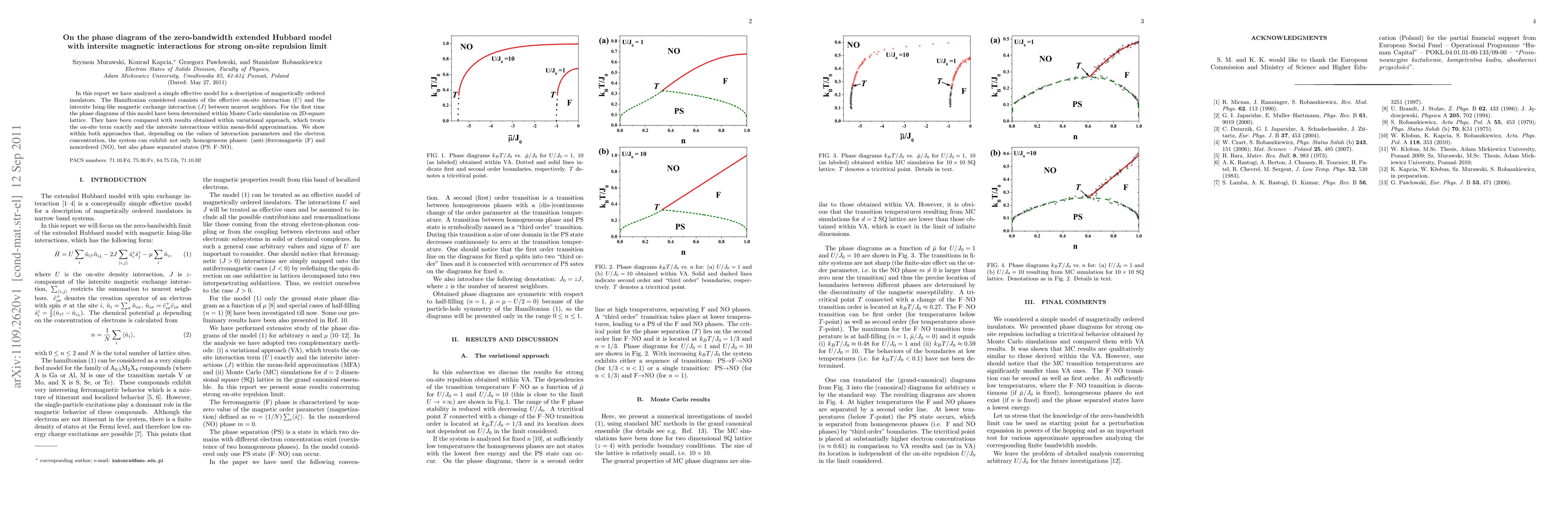 Thumbnail for On the phase diagram of the zero-bandwidth extended Hubbard model with
  intersite magnetic interactions for strong on-site repulsion limit