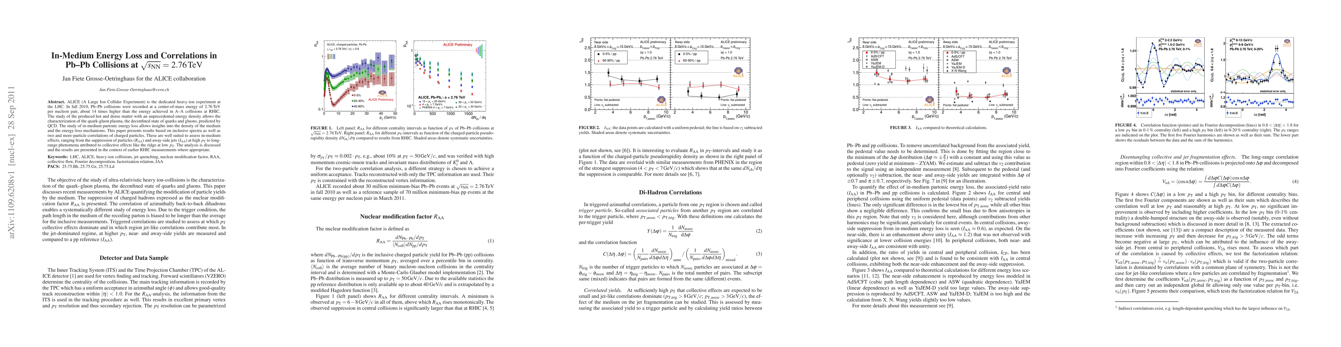 Thumbnail for In-Medium Energy Loss and Correlations in Pb-Pb Collisions at sqrt(s_NN)
  = 2.76 TeV