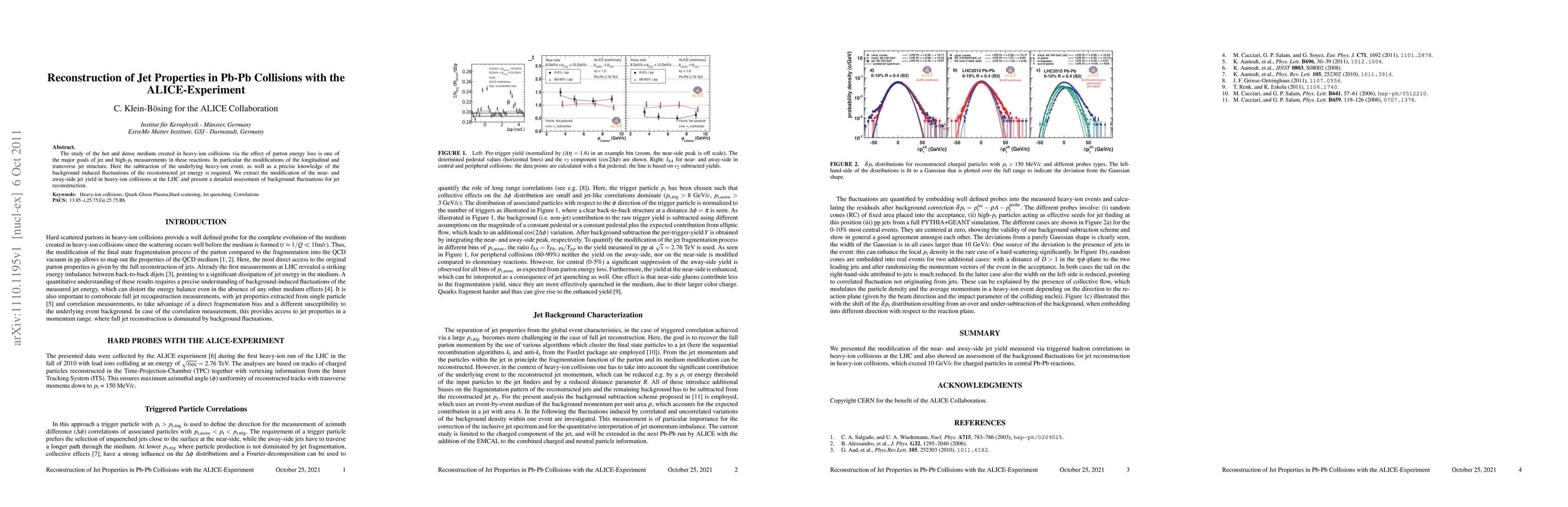 Thumbnail for Reconstruction of Jet Properties in Pb-Pb Collisions with the
  ALICE-Experiment