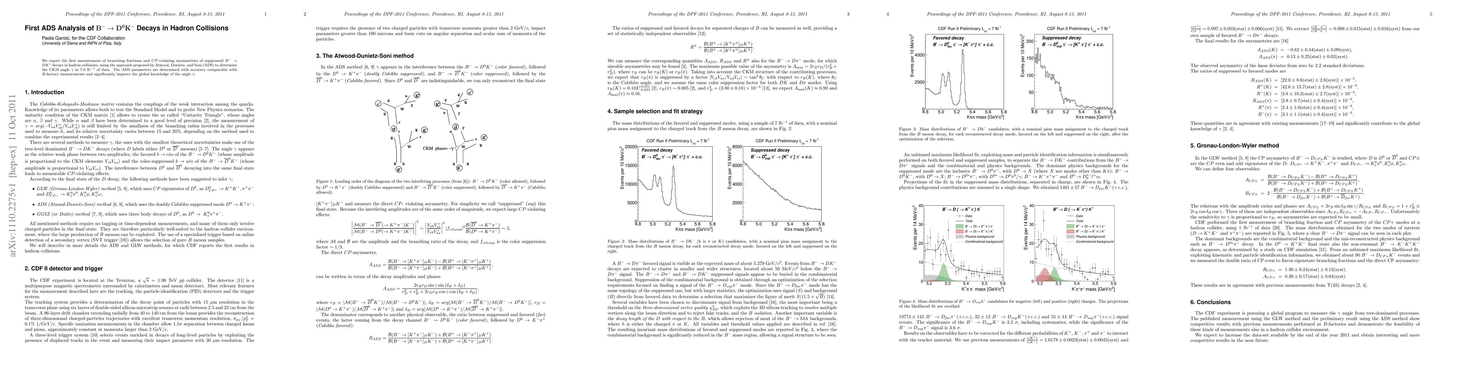 Thumbnail for First measurement of suppressed B- -> D0 K- decays through the ADS
  method in hadron collisions