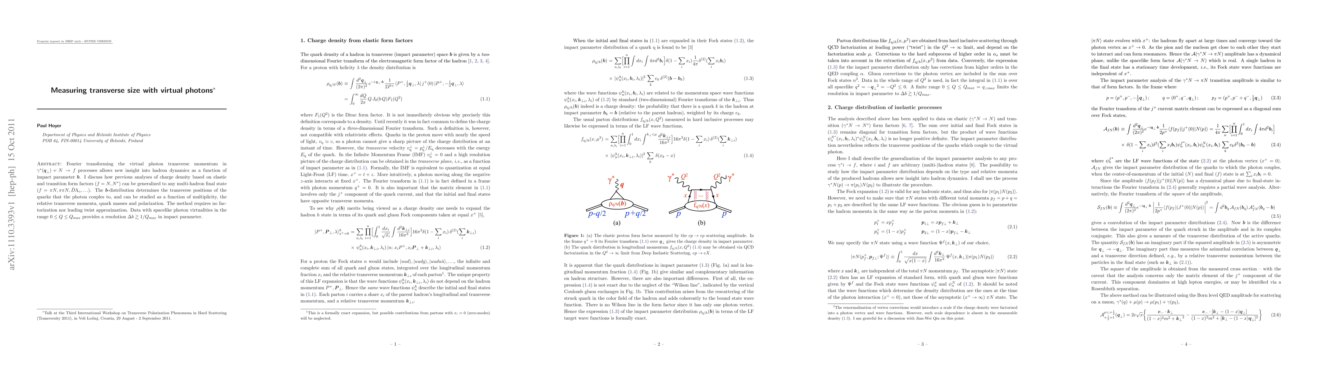 Thumbnail for Measuring transverse size with virtual photons