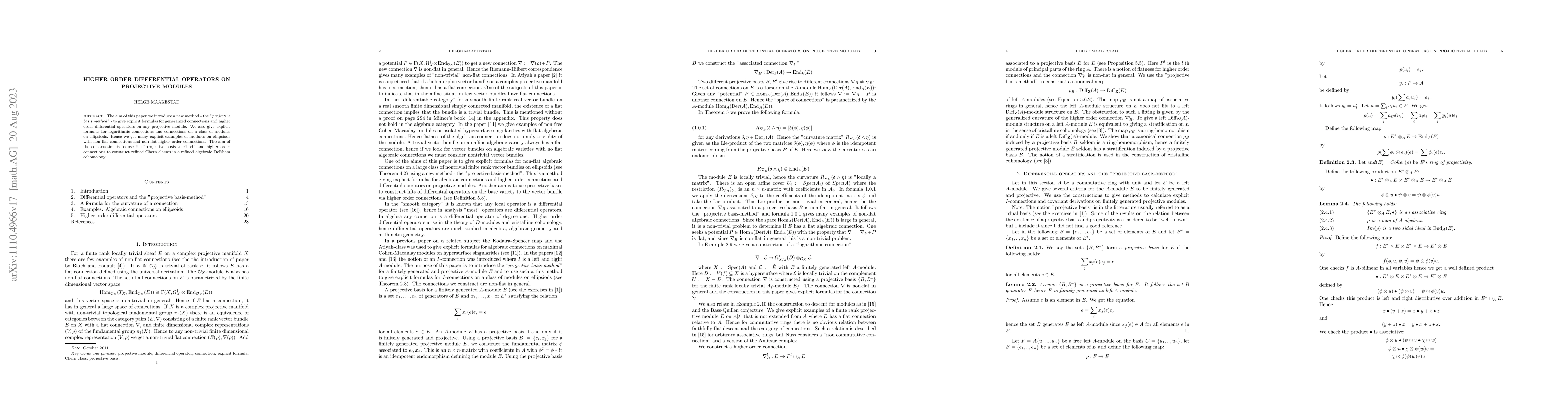 Thumbnail for Higher order differential operators on projective modules