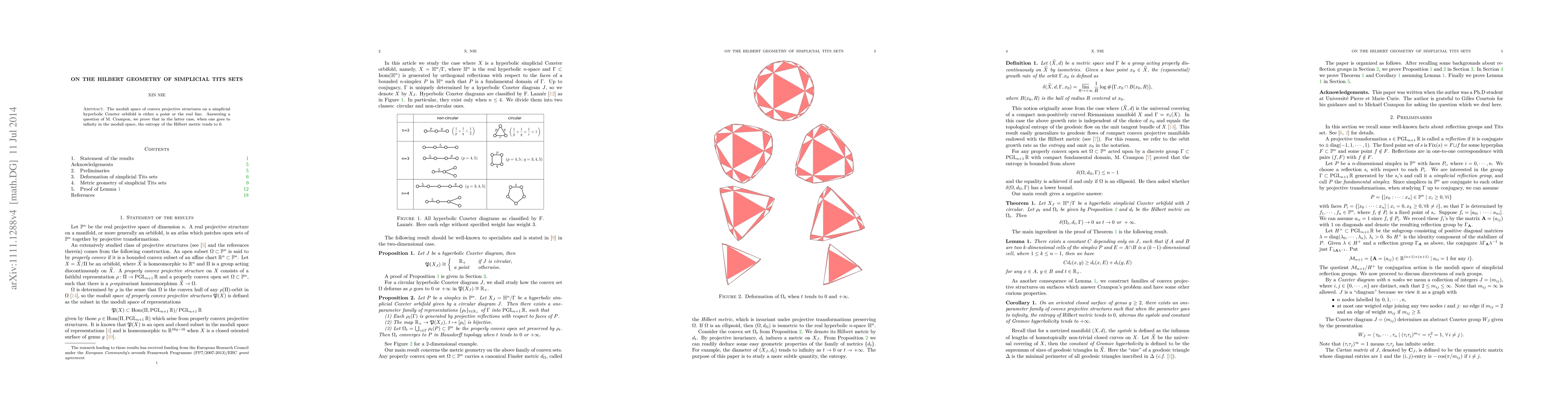 Thumbnail for On the Hilbert geometry of simplicial Tits sets