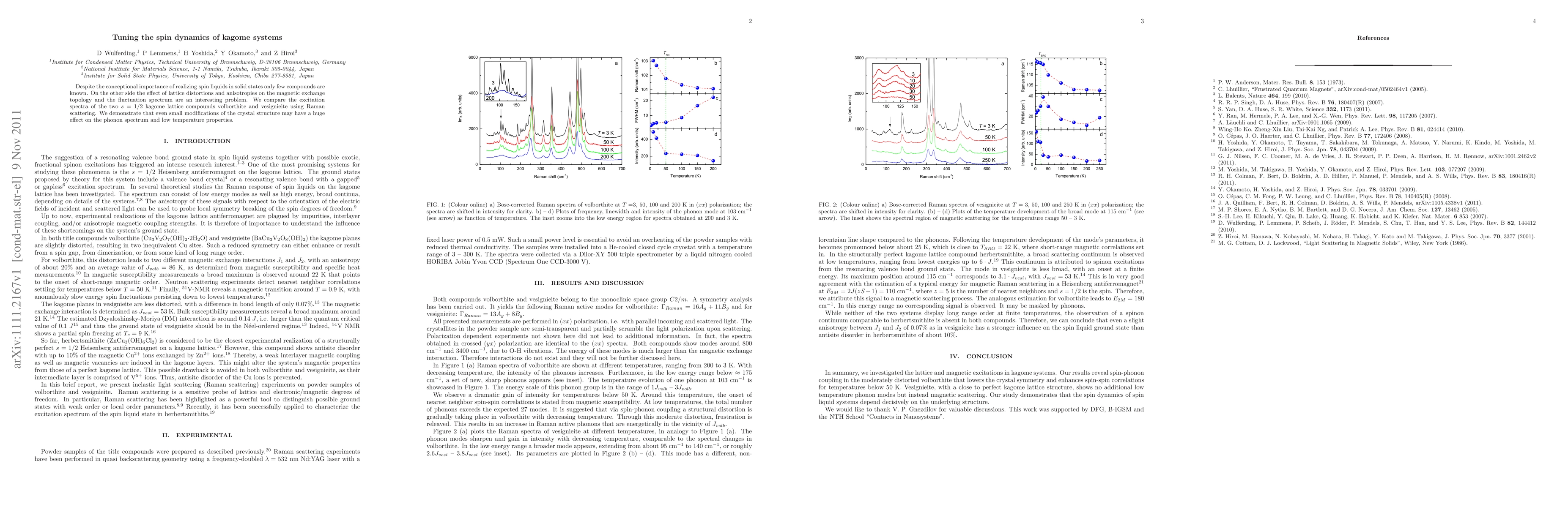 Thumbnail for Tuning the spin dynamics of kagome systems
