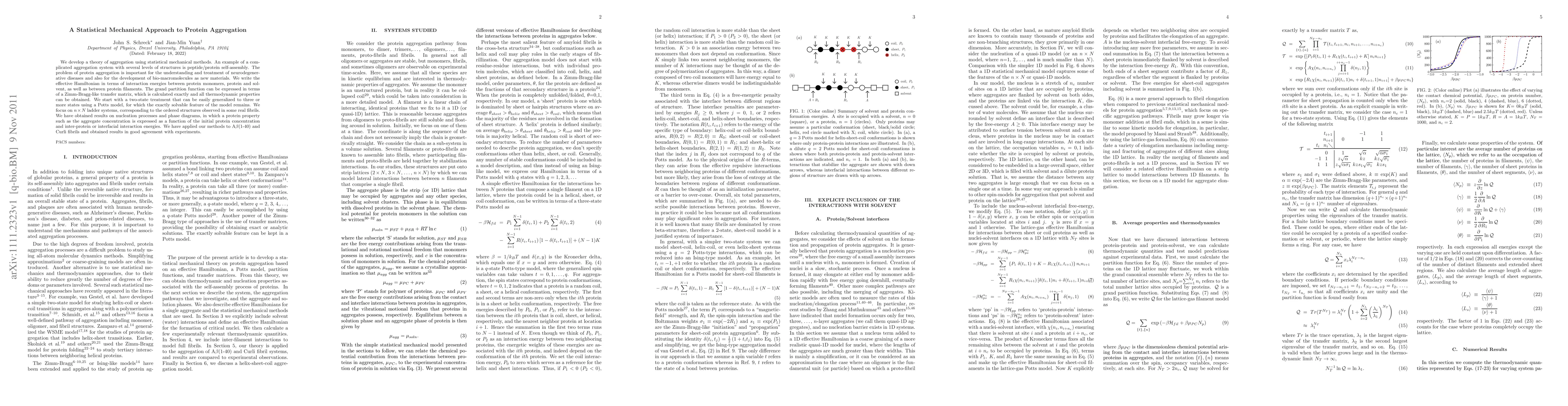 Thumbnail for A Statistical Mechanical Approach to Protein Aggregation