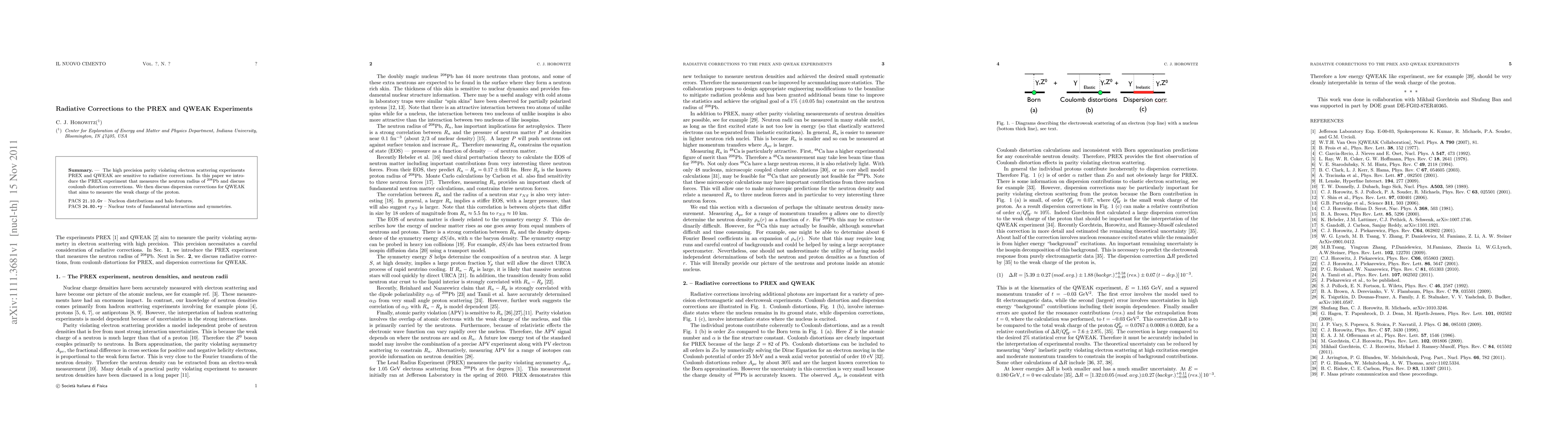 Thumbnail for Radiative Corrections to the PREX and QWEAK Experiments