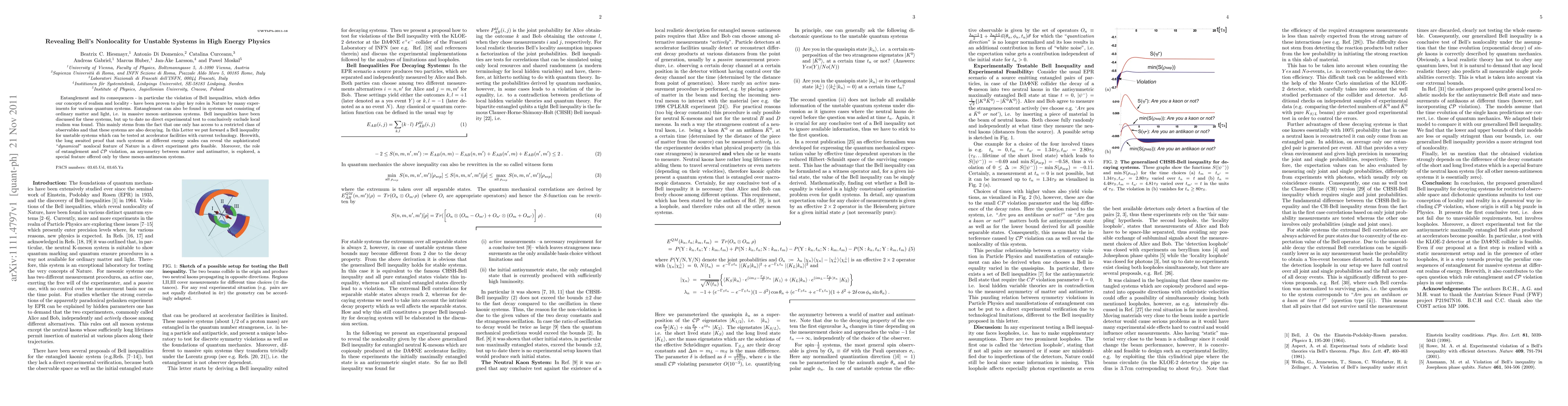 Thumbnail for Revealing Bell's Nonlocality for Unstable Systems in High Energy Physics