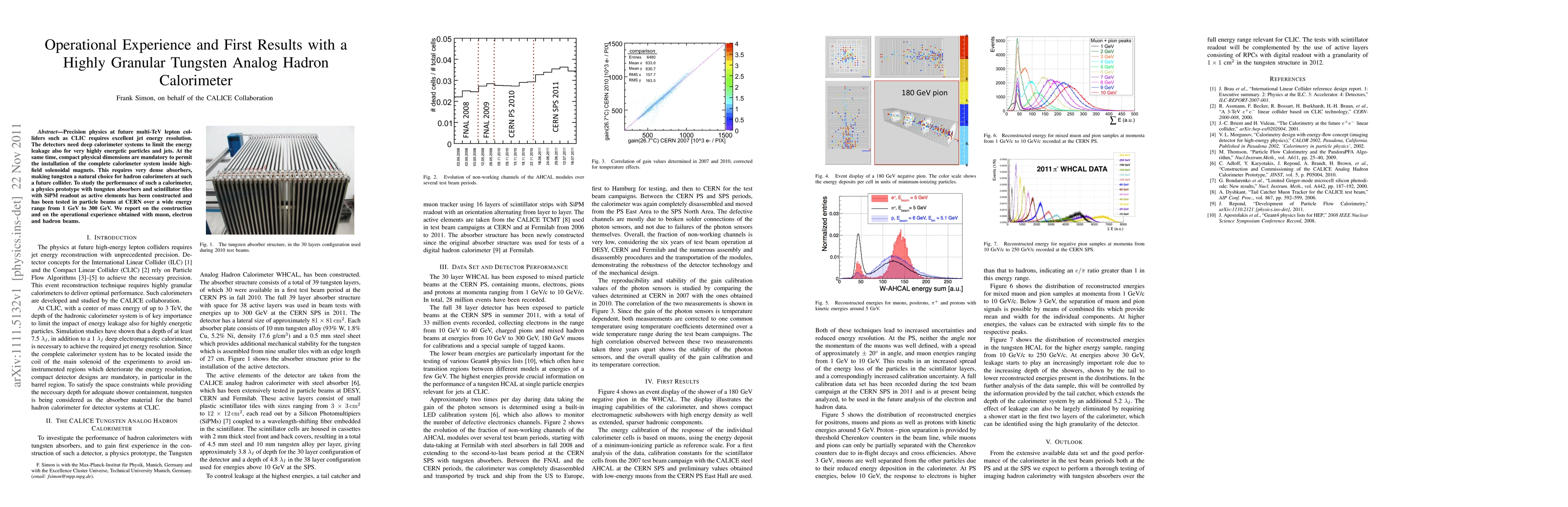 Thumbnail for Operational Experience and First Results with a Highly Granular Tungsten
  Analog Hadron Calorimeter