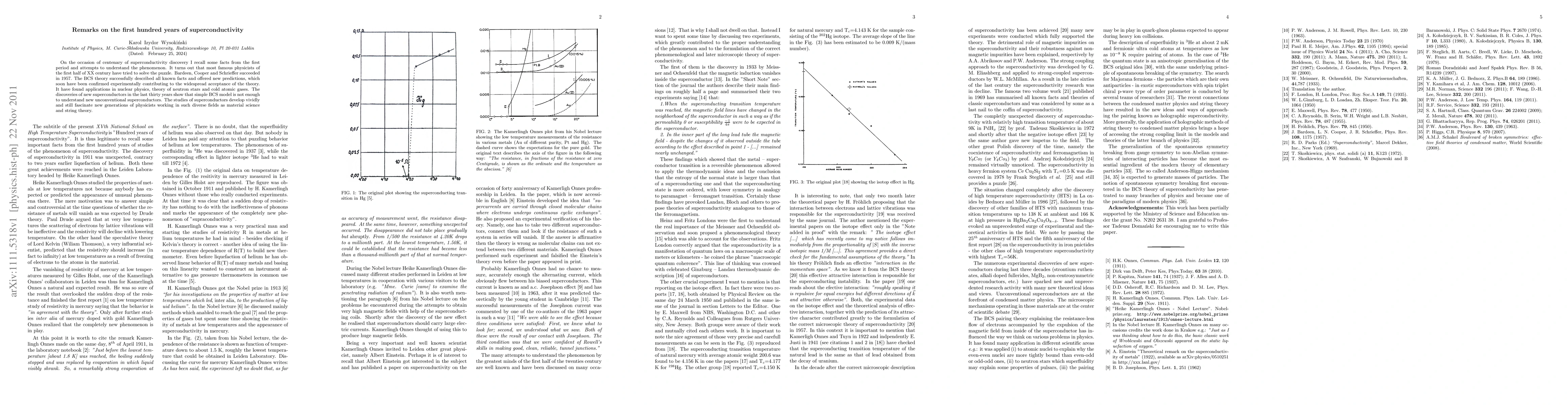 Thumbnail for Remarks on the first hundred years of superconductivity