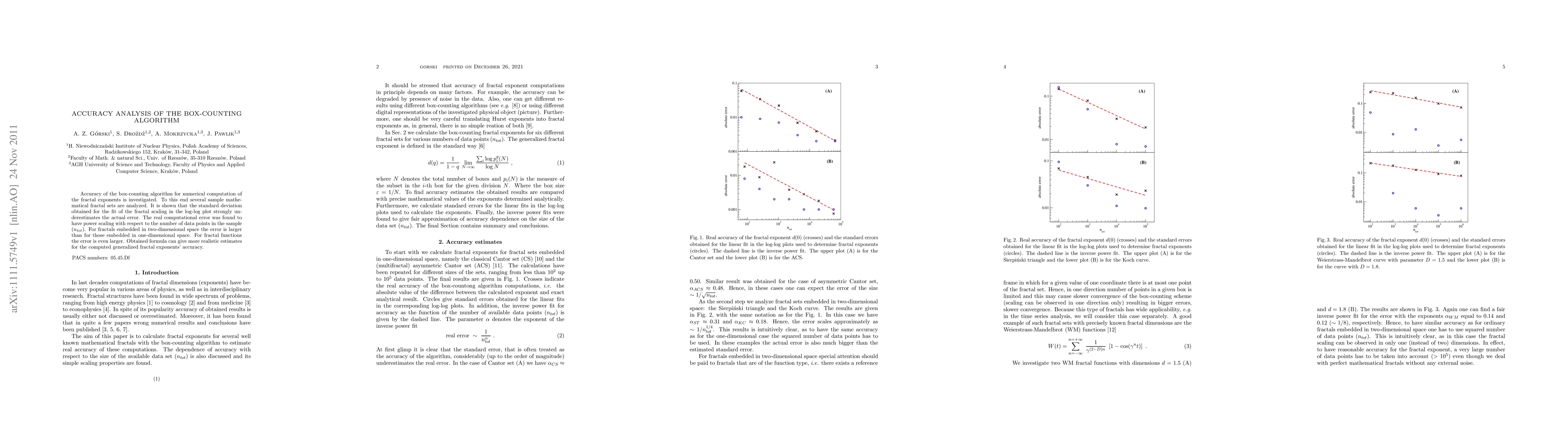 Thumbnail for Accuracy analysis of the box-counting algorithm
