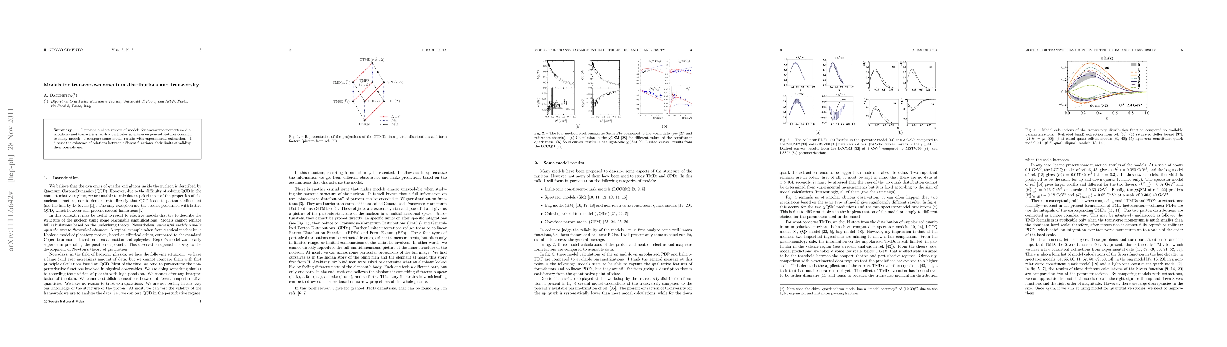 Thumbnail for Models for transverse-momentum distributions and transversity