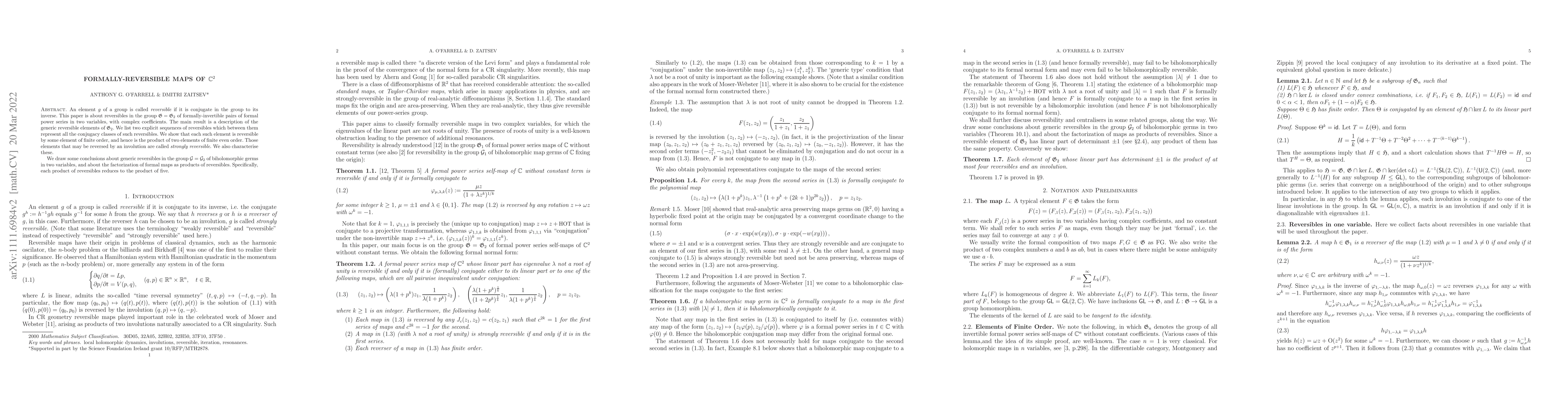 Thumbnail for Formally-Reversible Maps of C^2