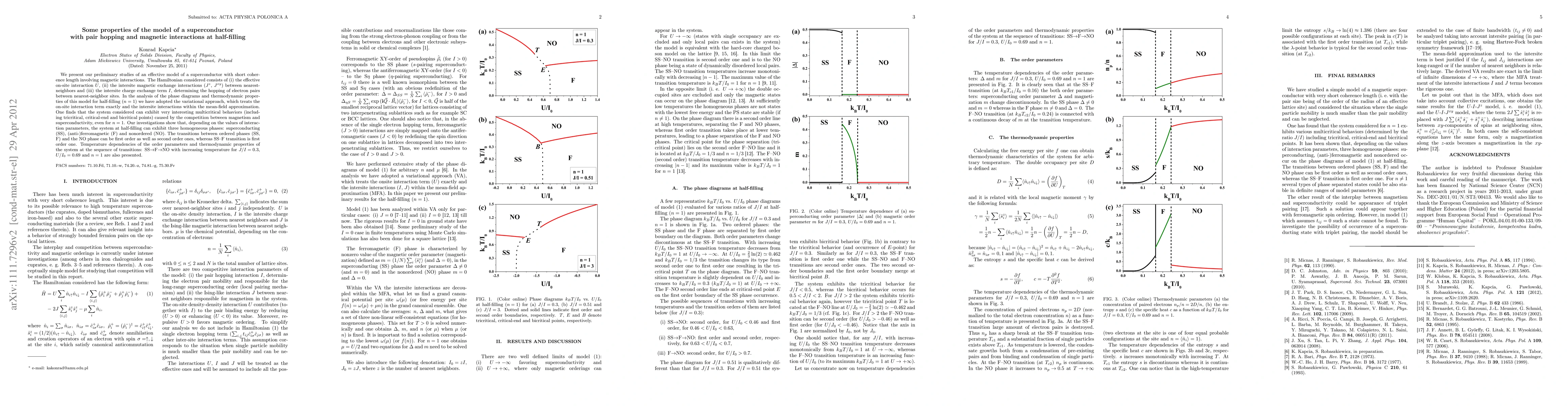 Thumbnail for Some properties of the model of a superconductor with pair hopping and
  magnetic interactions at half-filling
