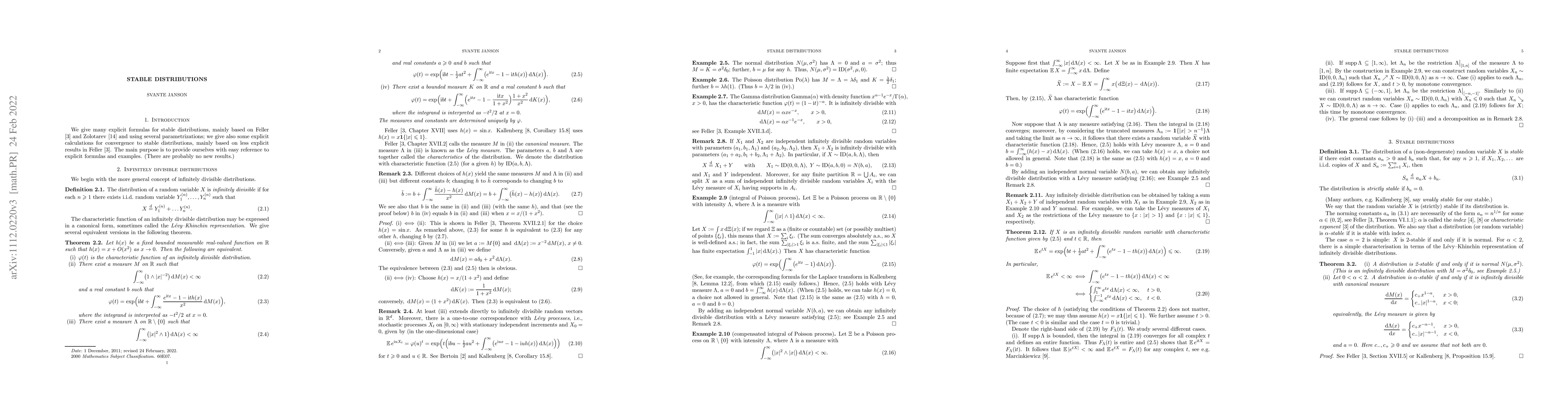 Thumbnail for Stable distributions
