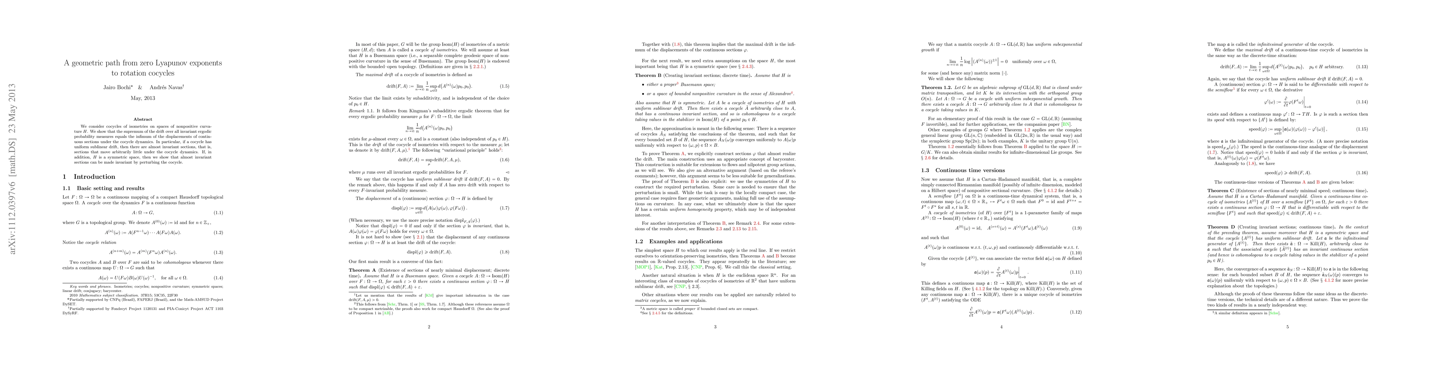 Thumbnail for A geometric path from zero Lyapunov exponents to rotation cocycles