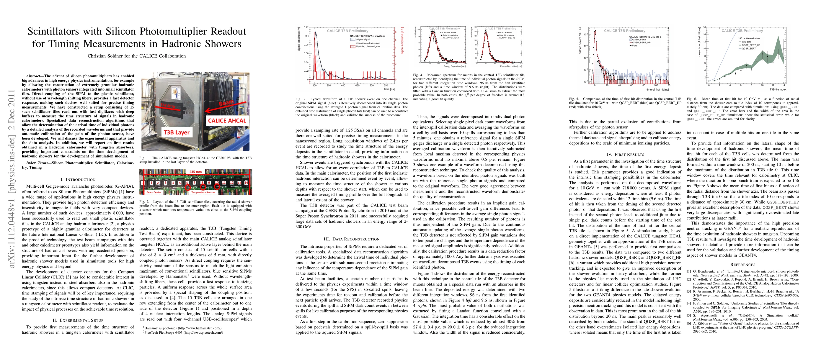 Thumbnail for Scintillators with Silicon Photomultiplier Readout for Timing
  Measurements in Hadronic Showers