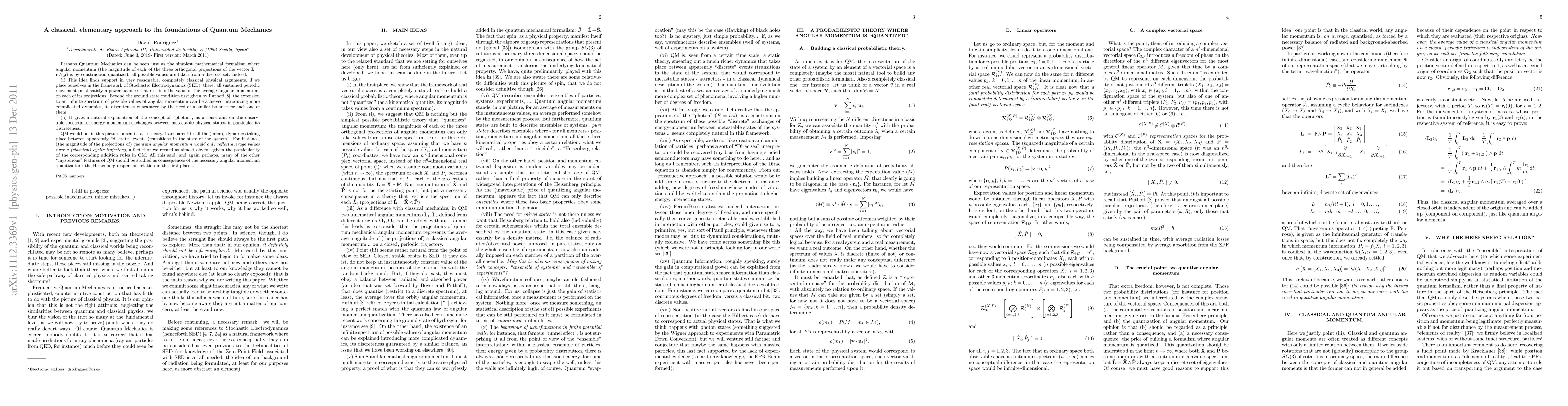 Thumbnail for A classical, elementary approach to the foundations of Quantum Mechanics