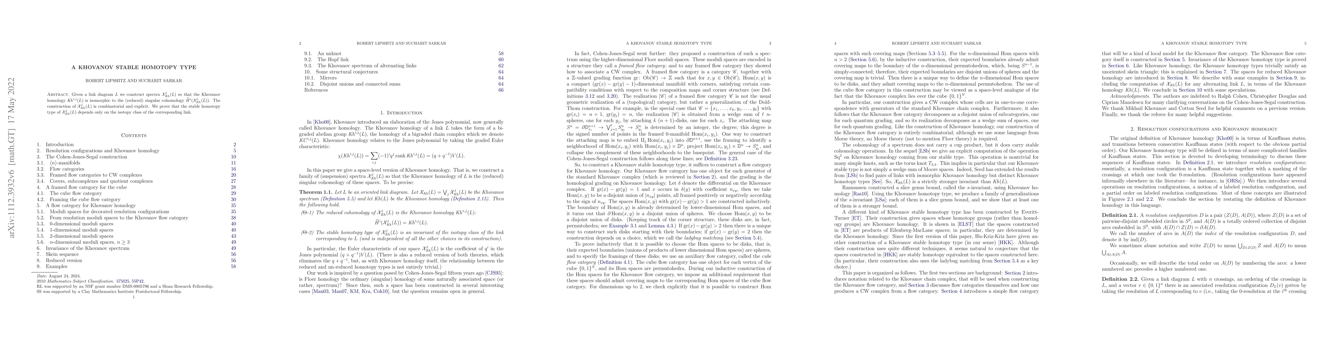 Thumbnail for A Khovanov stable homotopy type