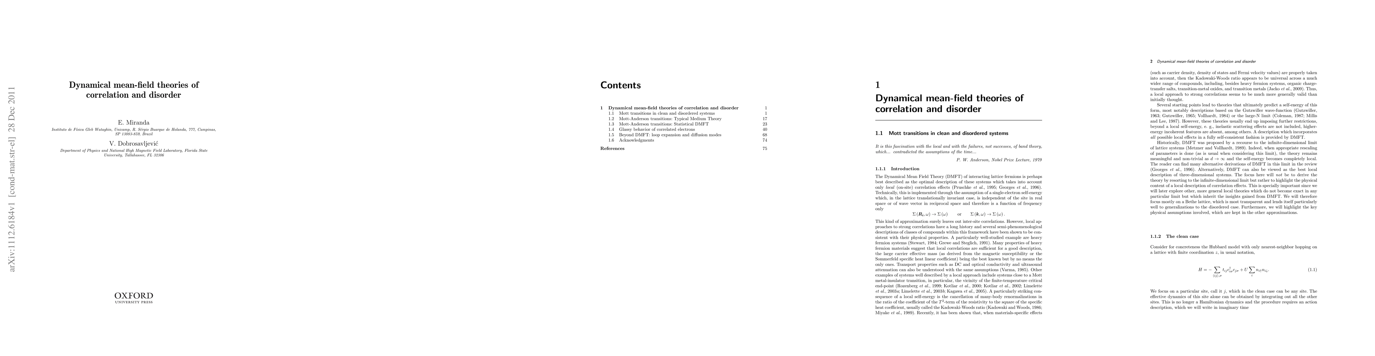 Thumbnail for Dynamical mean-field theories of correlation and disorder