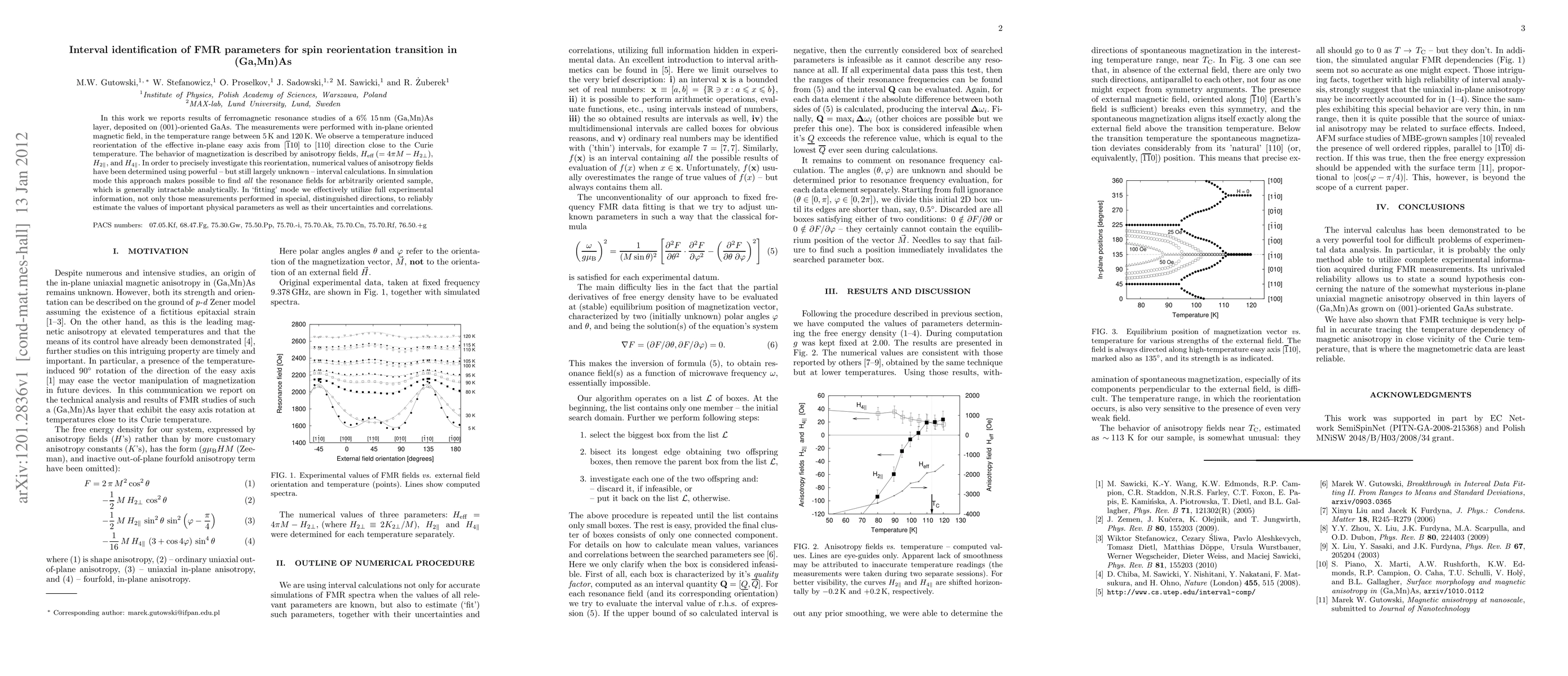 Thumbnail for Interval identification of FMR parameters for spin reorientation
  transition in (Ga,Mn)As