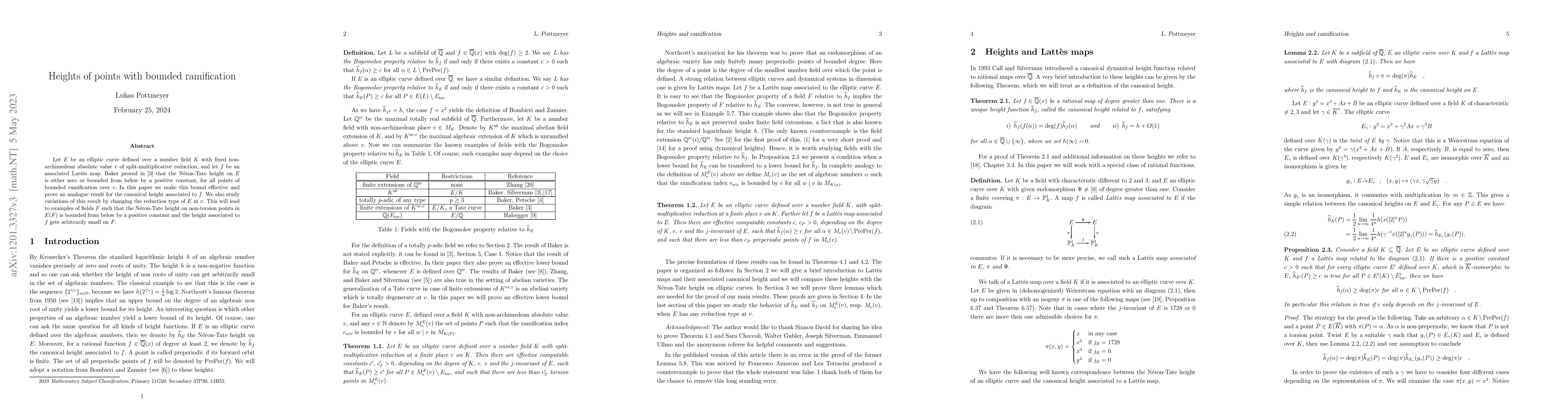 Thumbnail for Heights of points with bounded ramification