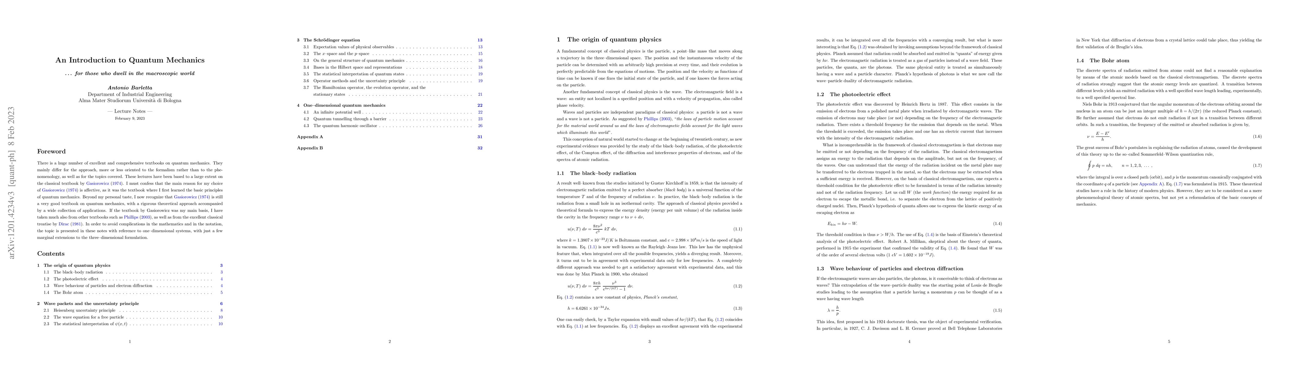 Thumbnail for An Introduction to Quantum Mechanics ... for those who dwell in the
  macroscopic world