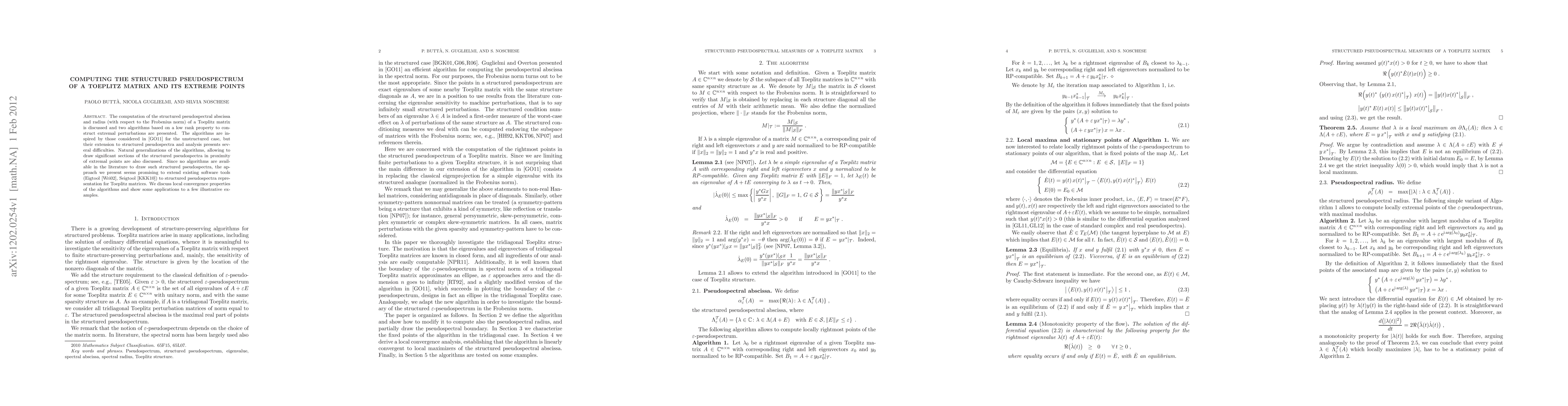 Thumbnail for Computing the structured pseudospectrum of a Toeplitz matrix and its
  extreme points