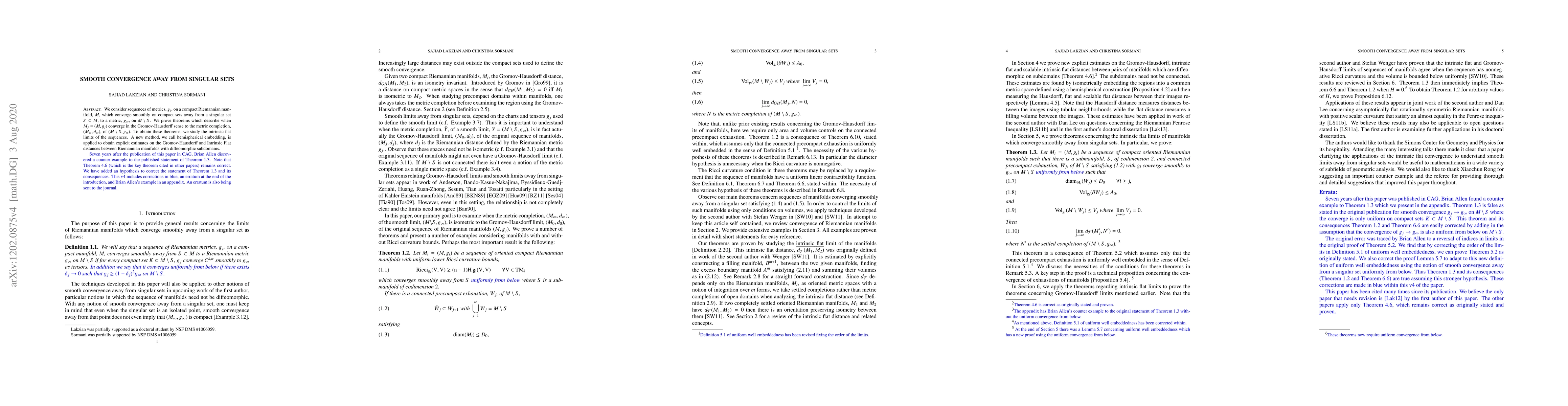 Thumbnail for Smooth Convergence Away from Singular Sets