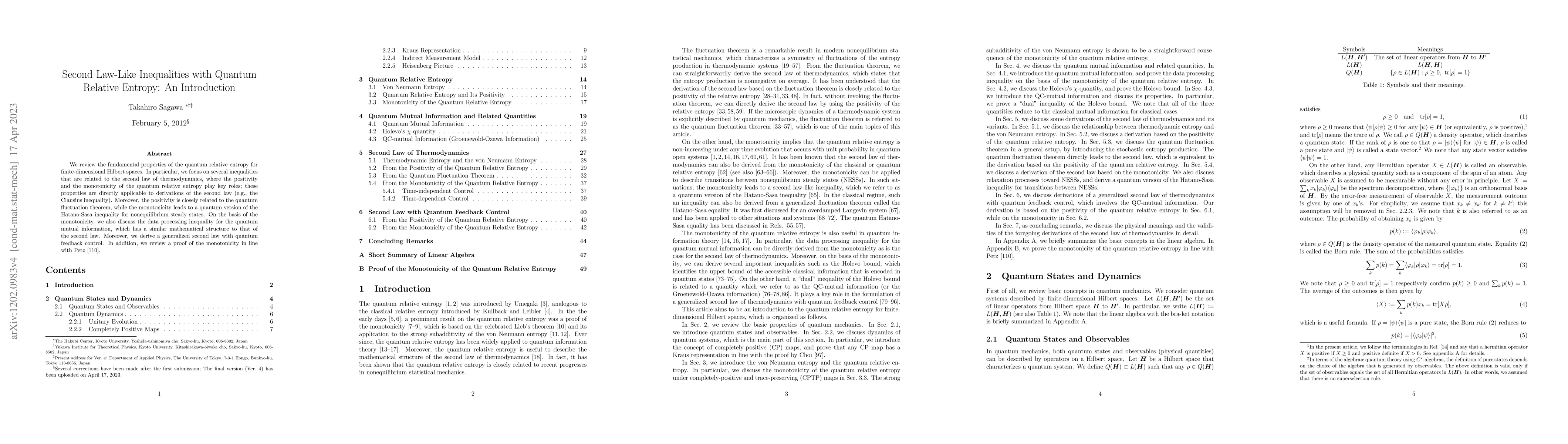 Thumbnail for Second Law-Like Inequalities with Quantum Relative Entropy: An
  Introduction