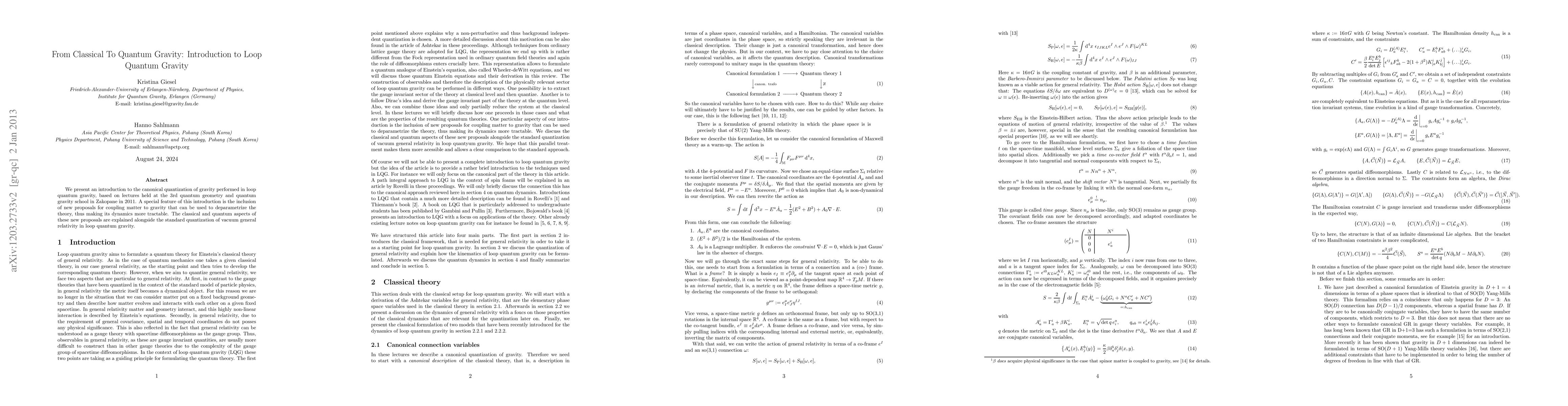 Thumbnail for From Classical To Quantum Gravity: Introduction to Loop Quantum Gravity