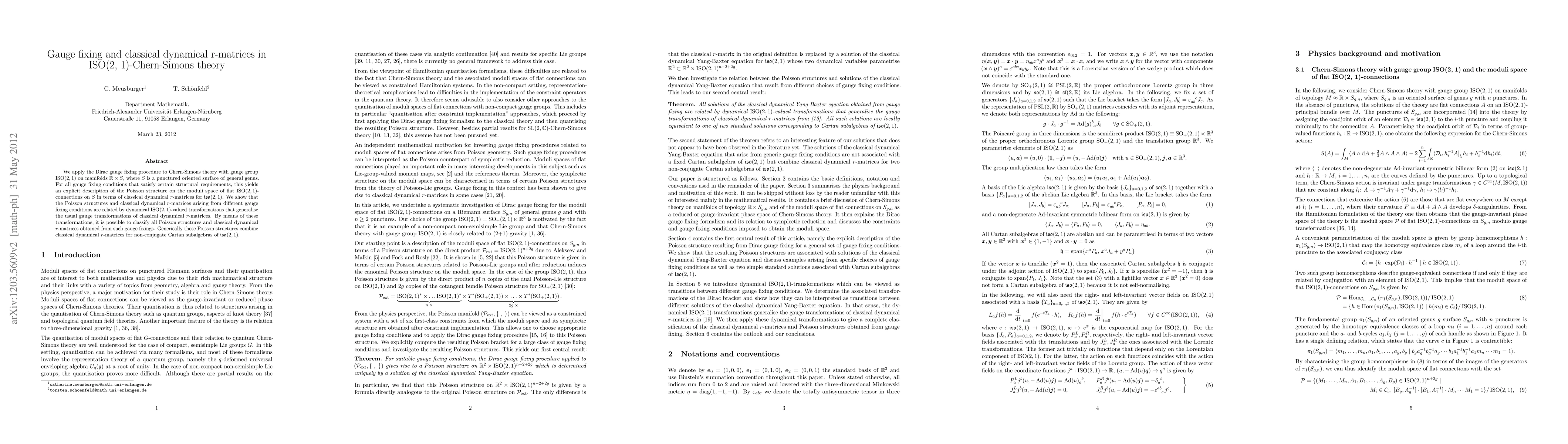 Thumbnail for Gauge fixing and classical dynamical r-matrices in ISO(2,1)-Chern-Simons
  theory