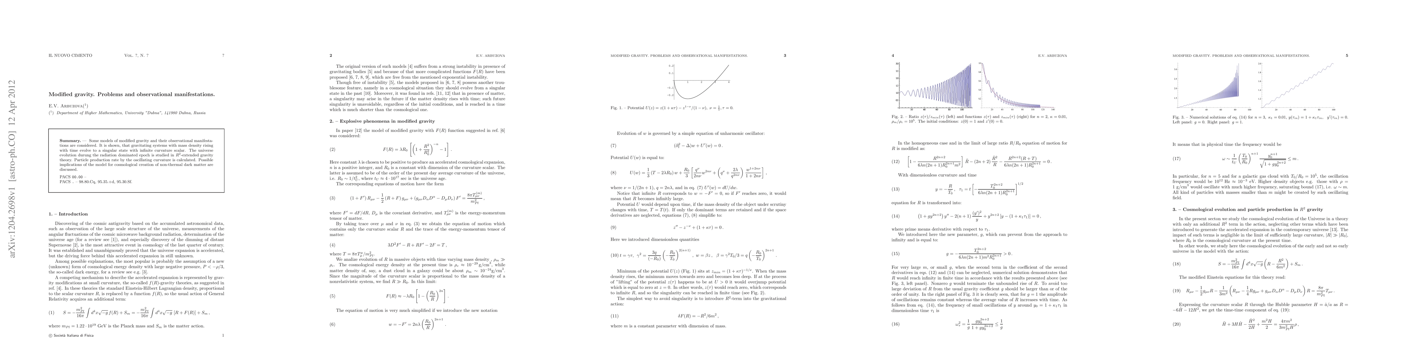 Thumbnail for Modified gravity. Problems and observational manifestations