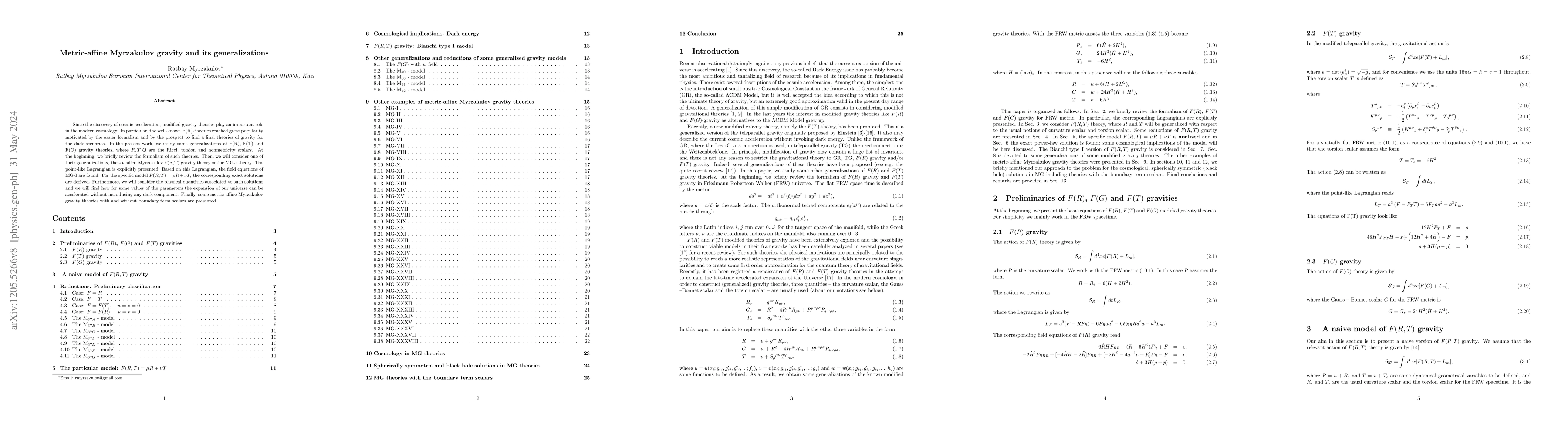 Thumbnail for Metric-affine Myrzakulov gravity and its generalizations