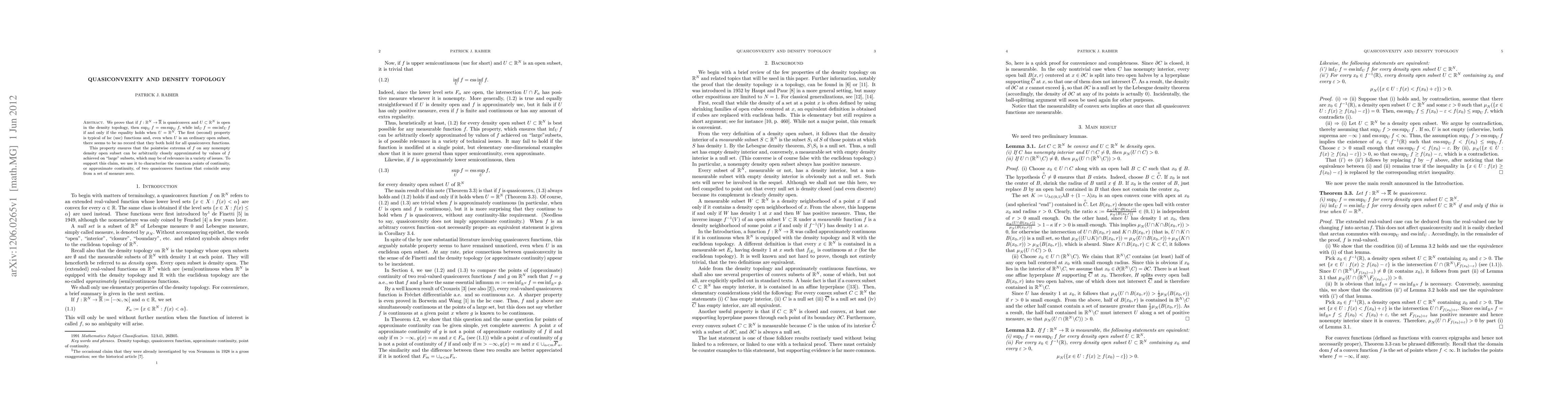Thumbnail for Quasiconvexity and density topology