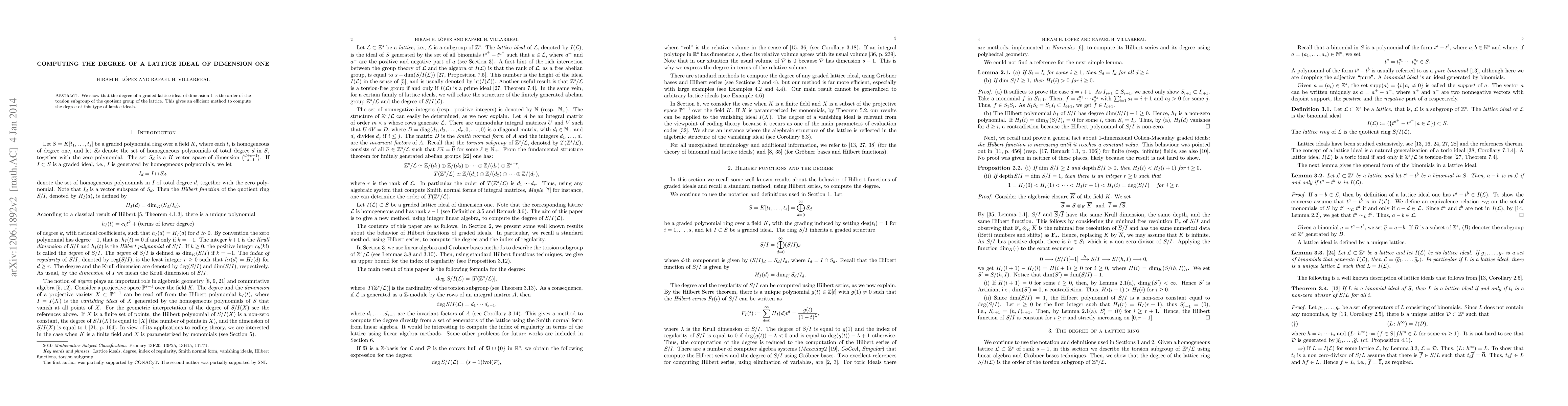 Thumbnail for Computing the degree of a lattice ideal of dimension one