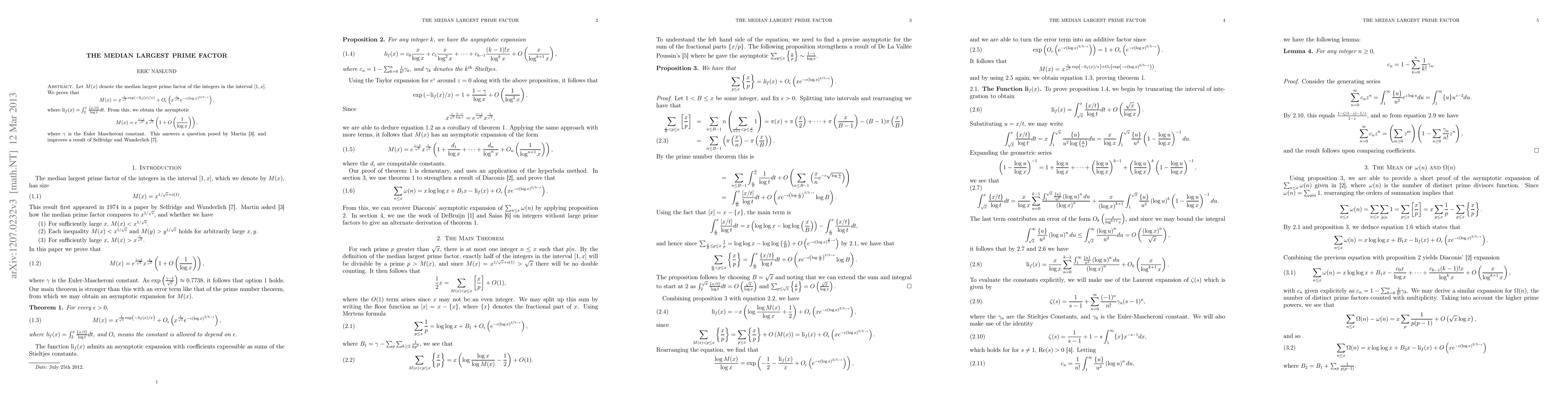 Thumbnail for The Median Largest Prime Factor