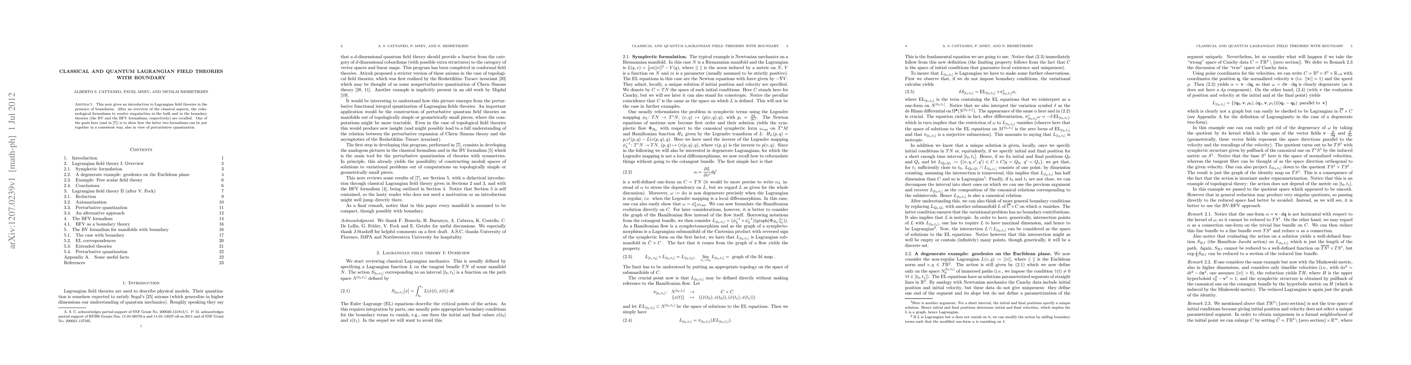 Thumbnail for Classical and quantum Lagrangian field theories with boundary