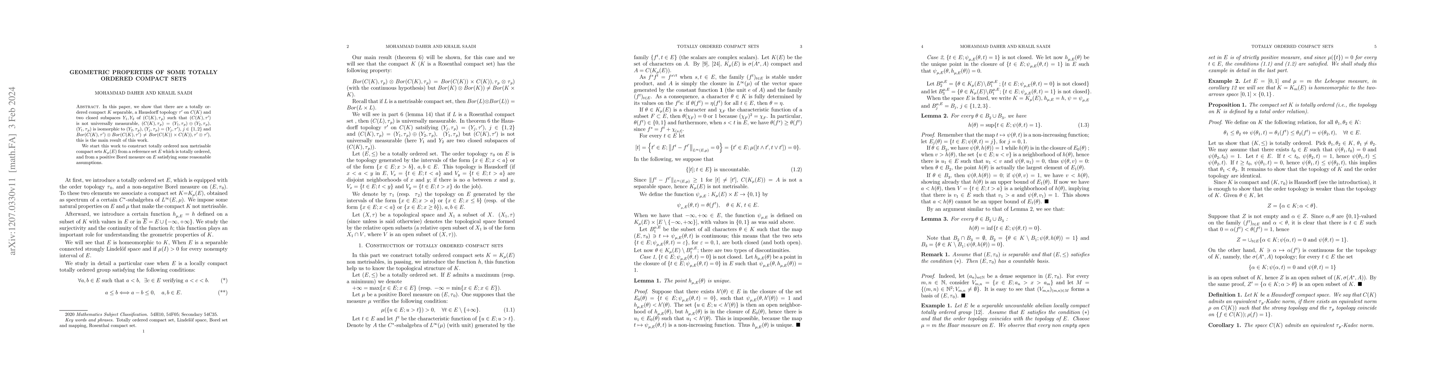 Thumbnail for Geometric properties of some totally ordered compact sets