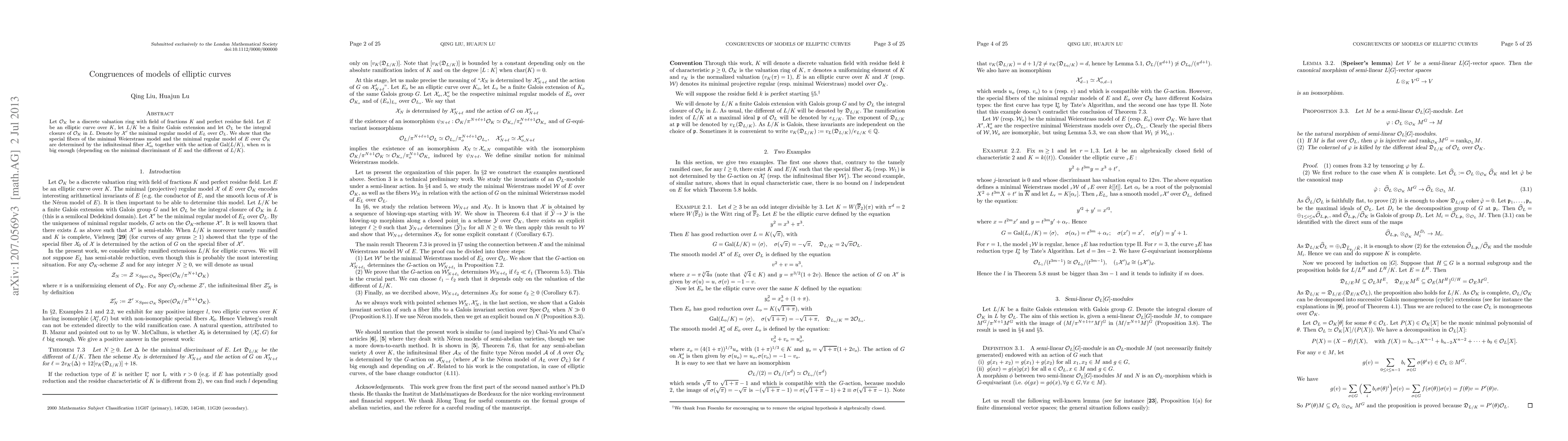 Thumbnail for Congruences of models of elliptic curves