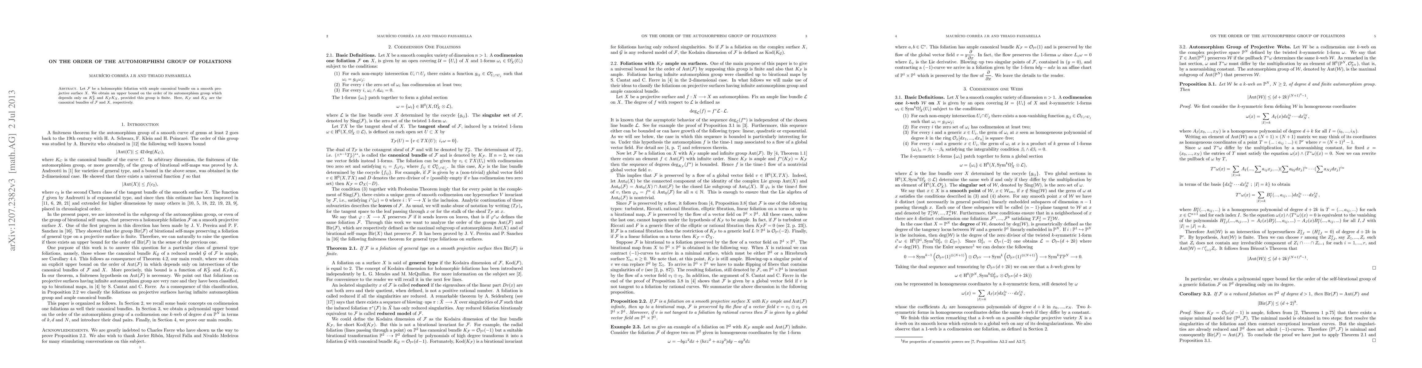 Thumbnail for On the order of the automorphism group of foliations