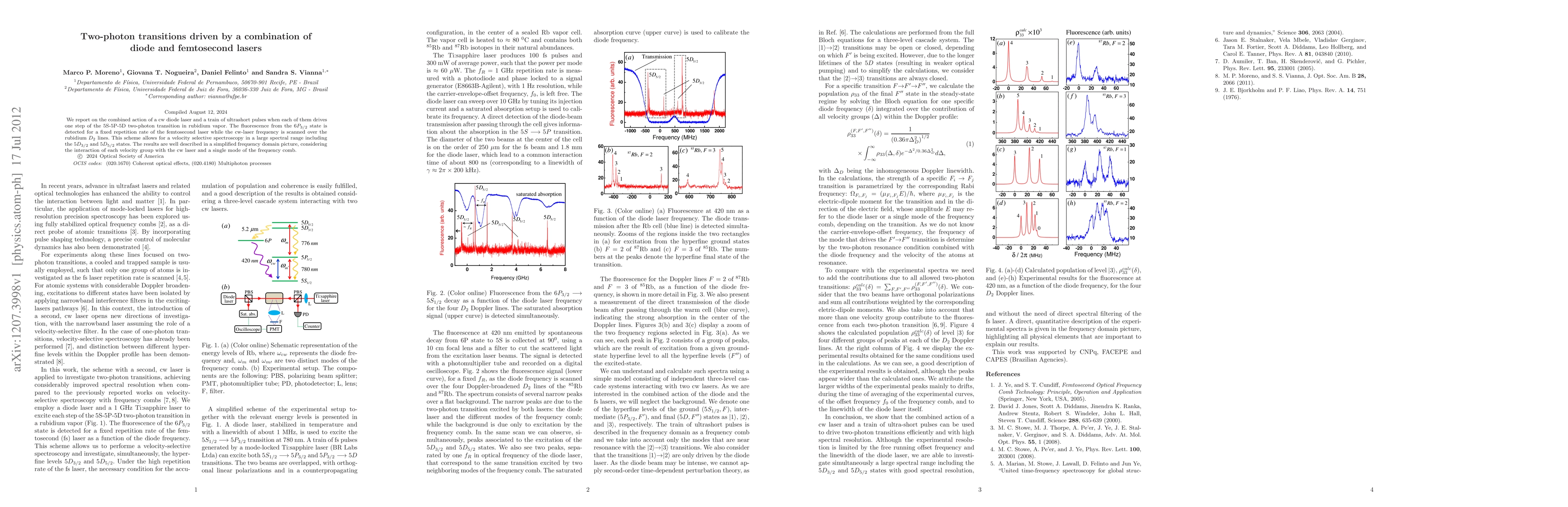 Thumbnail for Two-photon transitions driven by a combination of diode and femtosecond
  lasers