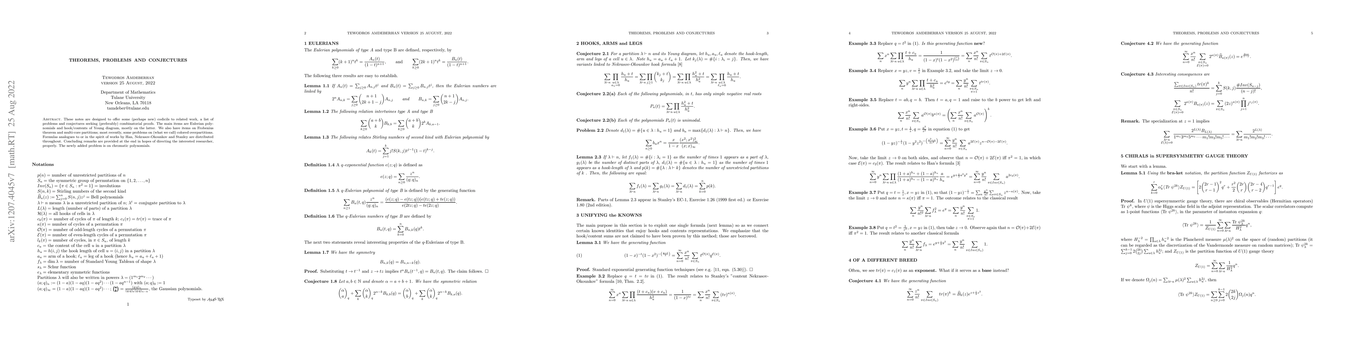 Thumbnail for Theorems, Problems and Conjectures